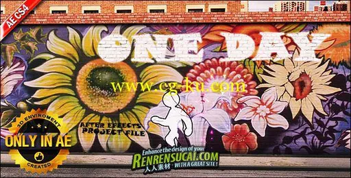 《创意墙壁行走小人 AE模板》Videohive One day 860185 After Effects Project的图片1