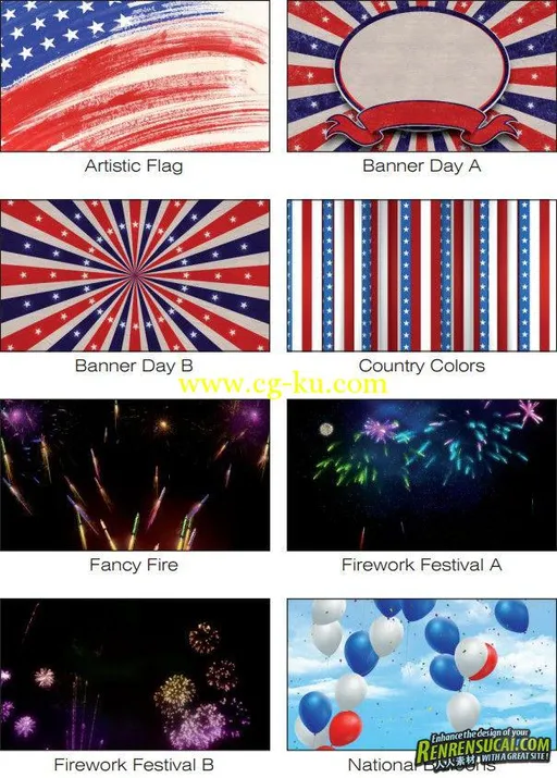 《DJ庆祝庆典美国国庆视频素材合辑》Digital Juice Animated 4th of July Canvases的图片12