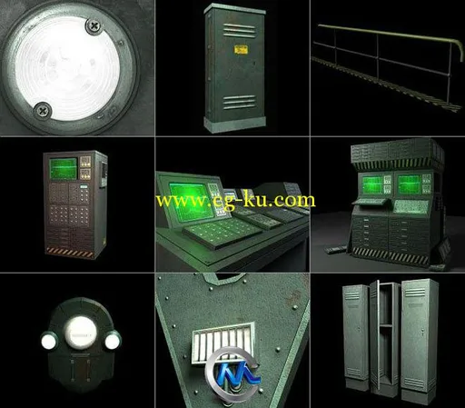 《科幻游戏工业场景设备3D模型合辑》Dexsoft Industrial SCI-FI Model pack的图片3