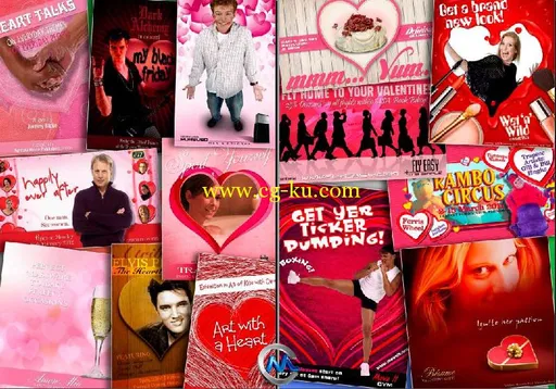 《DJ心形背景图片平面素材合辑》Digitaljuice Heart Canvases的图片7