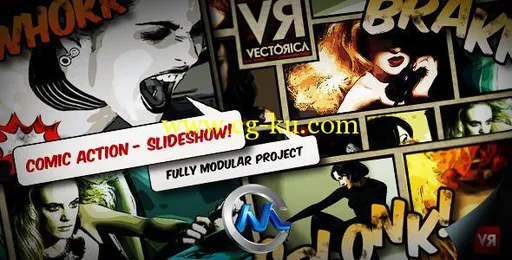 《卡通连环画片头AE模板》Videohive Comic Action Slideshow 2718009的图片1