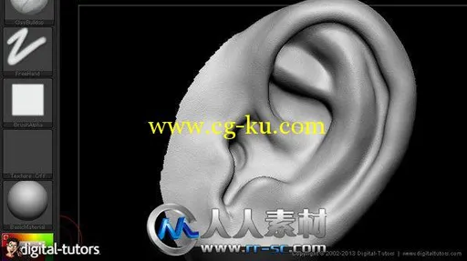 《ZBrush雕刻人物耳朵视频教程》Digital-Tutors Sculpting Human Ears in ZBrush 4R4的图片3