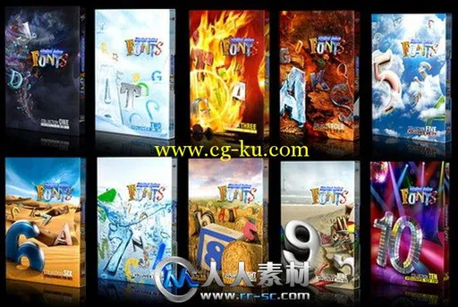 《DJ极品字体素材合辑Vol.1-10》Digital Juice The Complete Bundle of Fonts Coll...的图片1