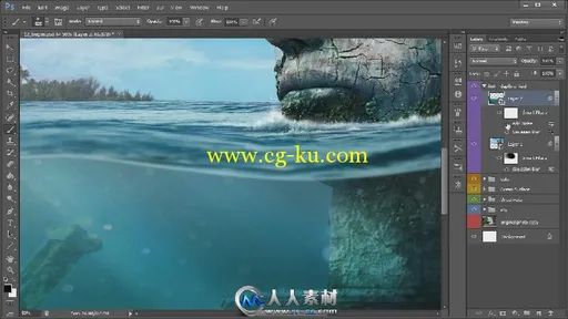 《PS淹没雕塑处理视频教程》Digital-Tutors Submerging a Scene Through Photo Man...的图片3