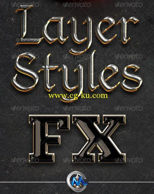 中世纪哥特式字样PS模板 Graphicriver Chrome & Fire Gothic Medieval Layer Styl的图片2