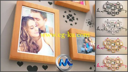爱之心相册AE模板 VideoHive Love Photo Gallery 4632112 Project for After Effects的图片1