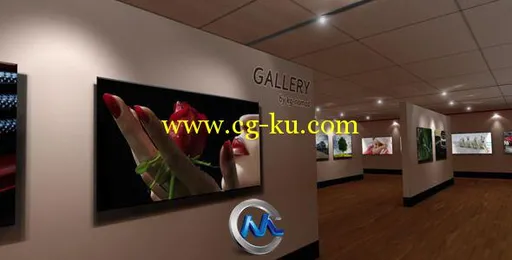虚拟画廊壁画展示AE模板的图片1
