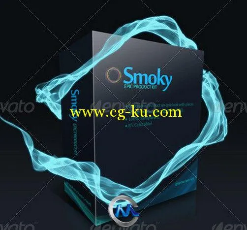 烟雾环绕产品包装元素PSD模板的图片1
