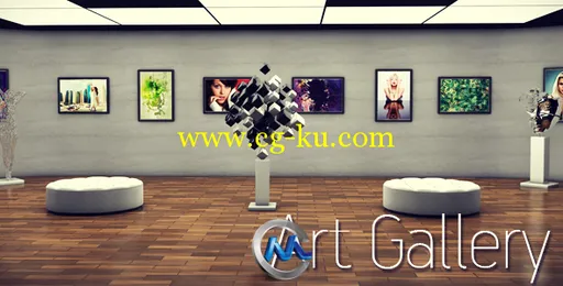 艺术画廊展示动画AE模板的图片1
