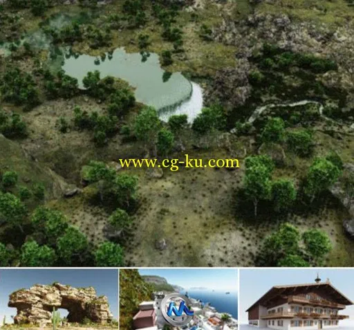 Vue地形城市场景3D模型合辑的图片1