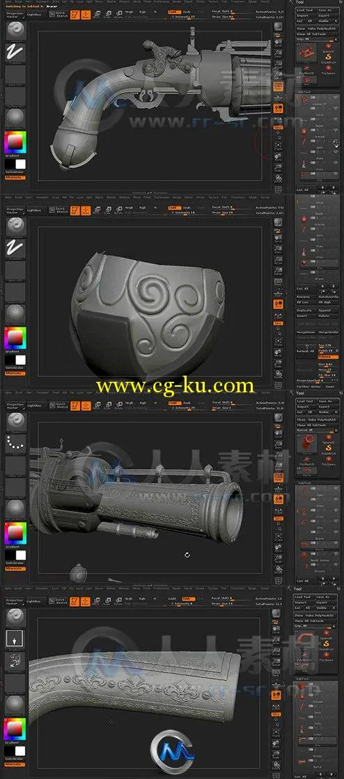 3dsmax与Zbrush次世代游戏武器材质贴图技术视频教程第三季的图片2