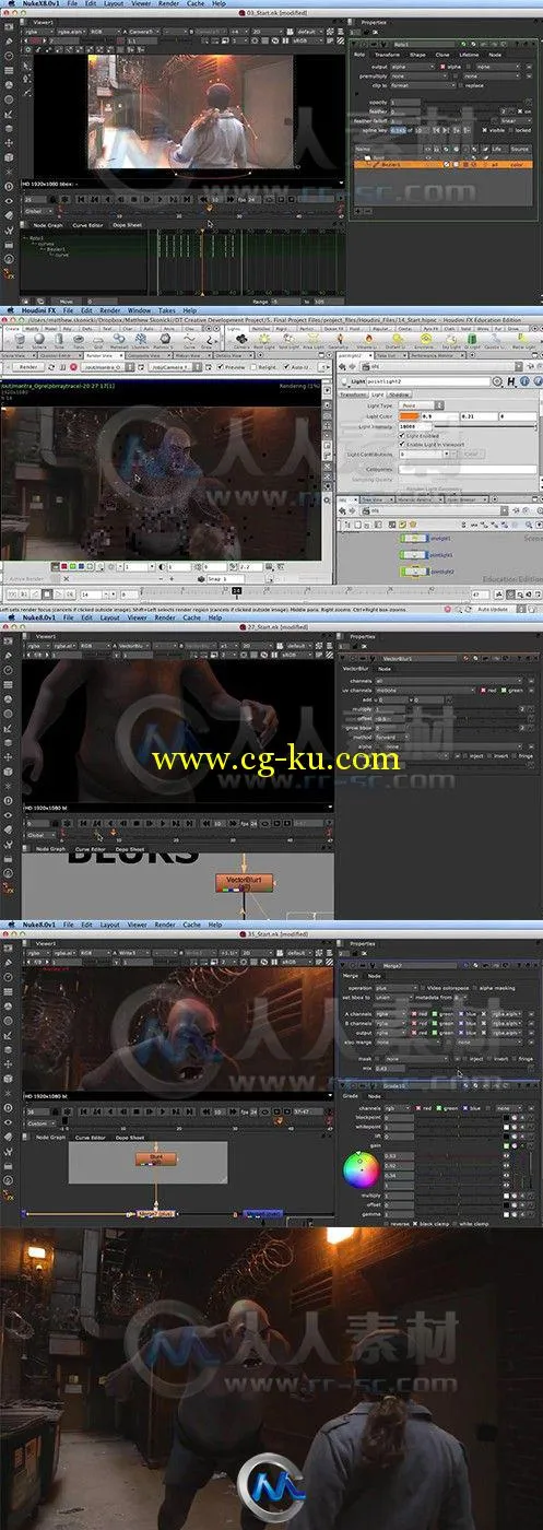 NUKE与Houdini真实食人魔特效合成制作视频教程的图片2