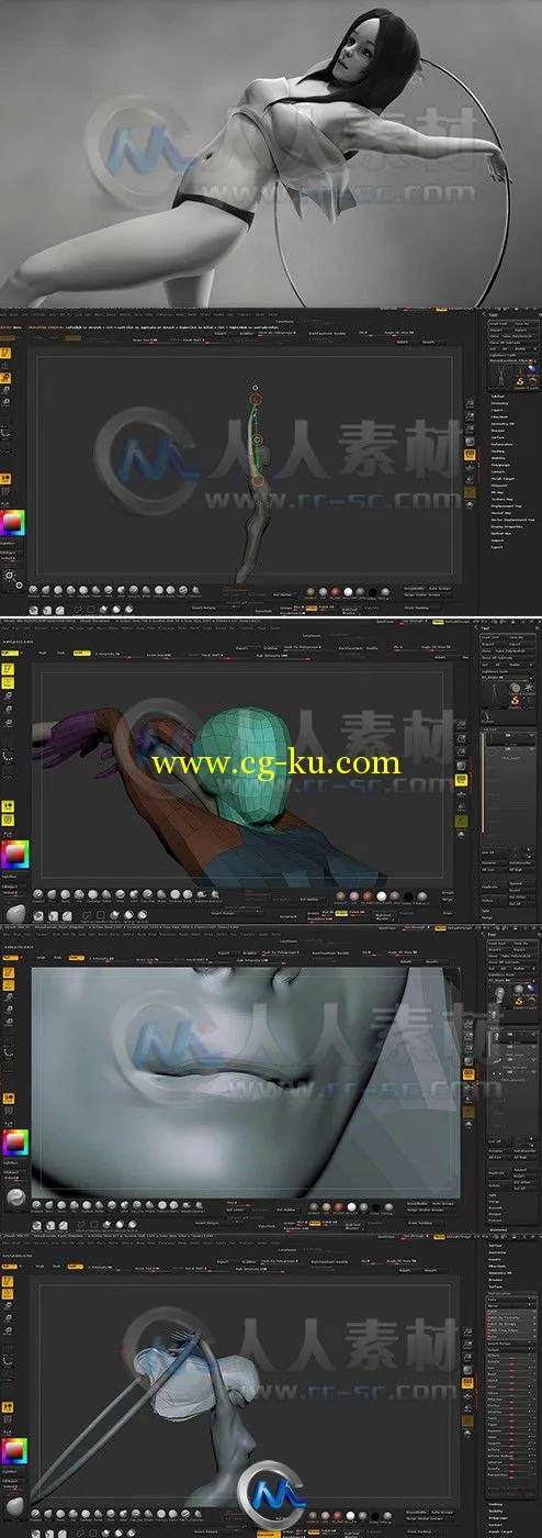 ZBrush三维女性身体雕刻技术视频教程的图片2
