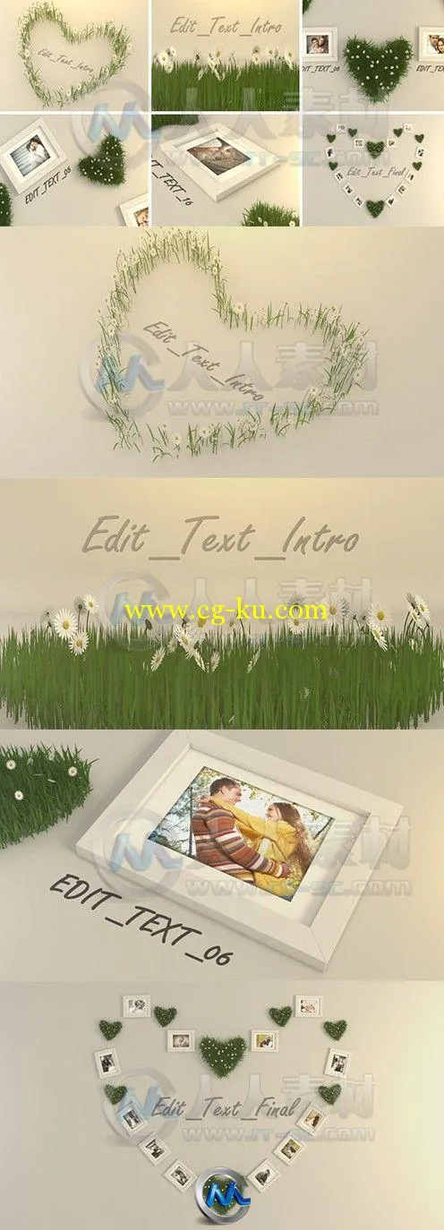 清新花草爱情相册AE模板的图片2