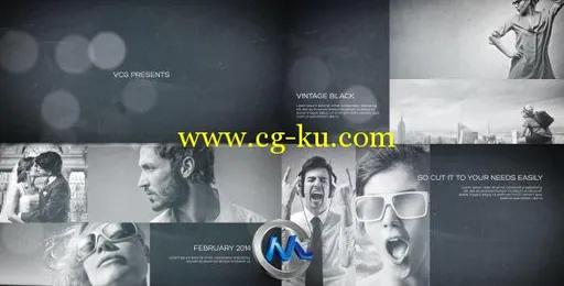 复古风黑白相册动画AE模板的图片1