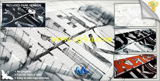 素描水墨Logo演绎动画AE模板的图片1