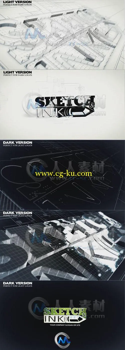 素描水墨Logo演绎动画AE模板的图片2