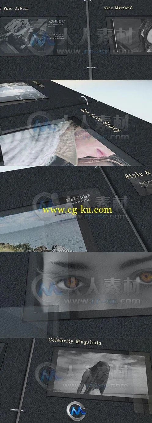 玻璃笔记本相册动画AE模板的图片1