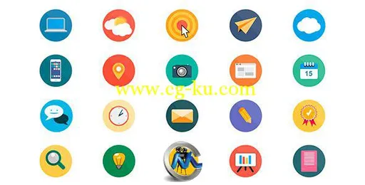 20个矢量图标动画AE模板的图片2
