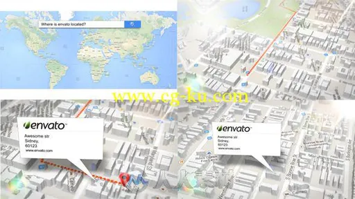 三维地图搜索动画AE模板 Videohive 3d Map Generator 6337247 Project for After E...的图片2