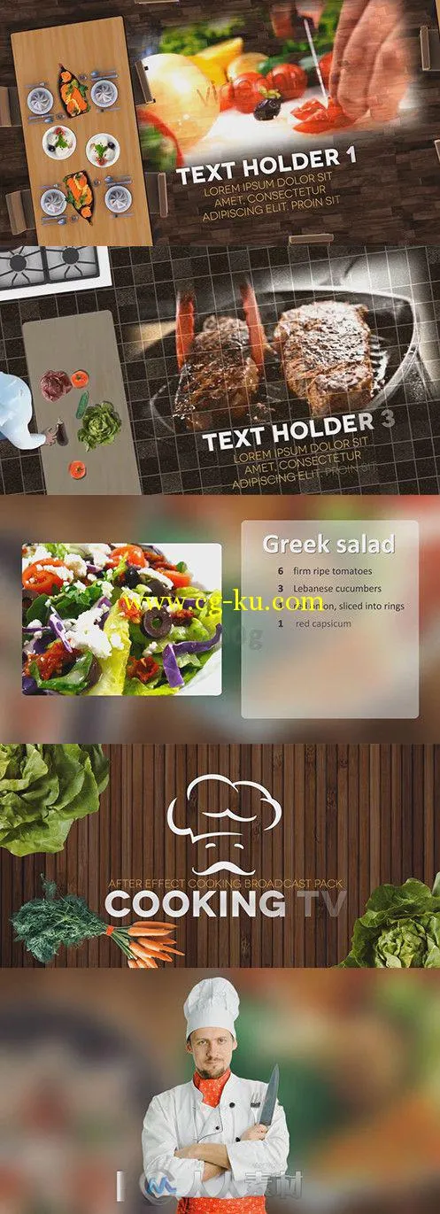 烹饪美食电视包装AE模板 Videohive Cooking TV After Effects Cook Broadcast Pack...的图片1
