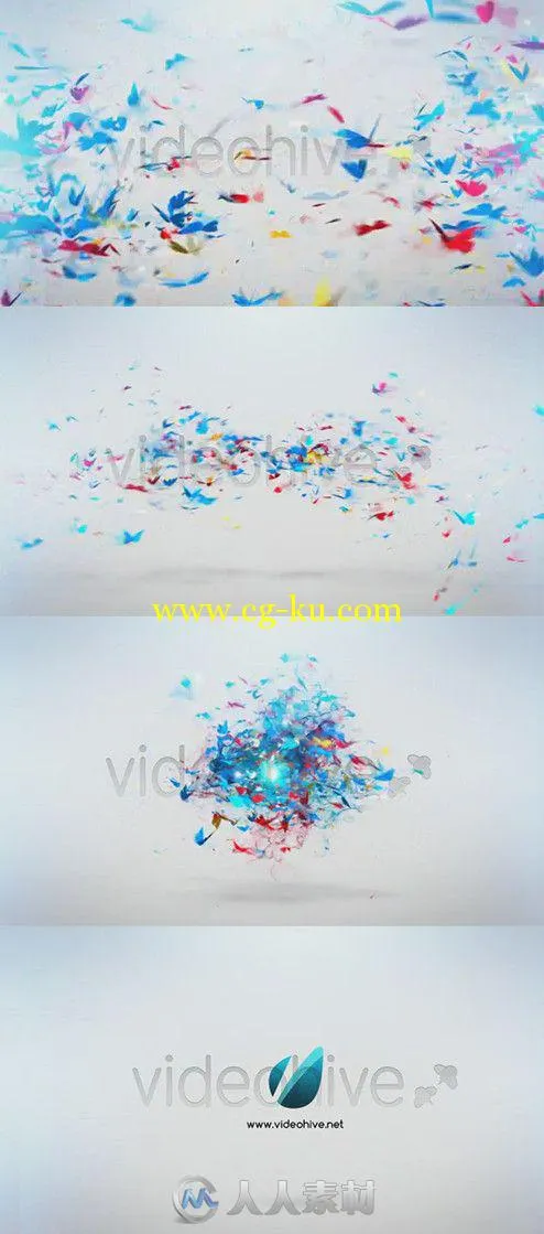 彩色蝴蝶飞舞Logo演绎动画AE模板 Videohive Colorful Butterfly Logo Reveal 50869...的图片1