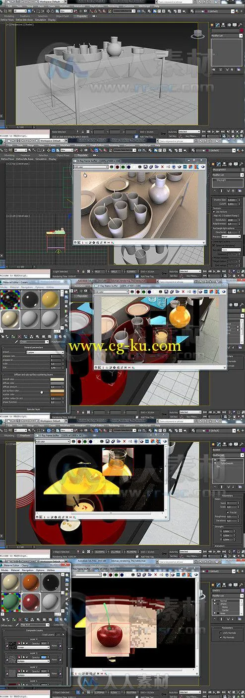 3dsmax超逼真餐桌制作训练视频教程 CGCookie The Table的图片1