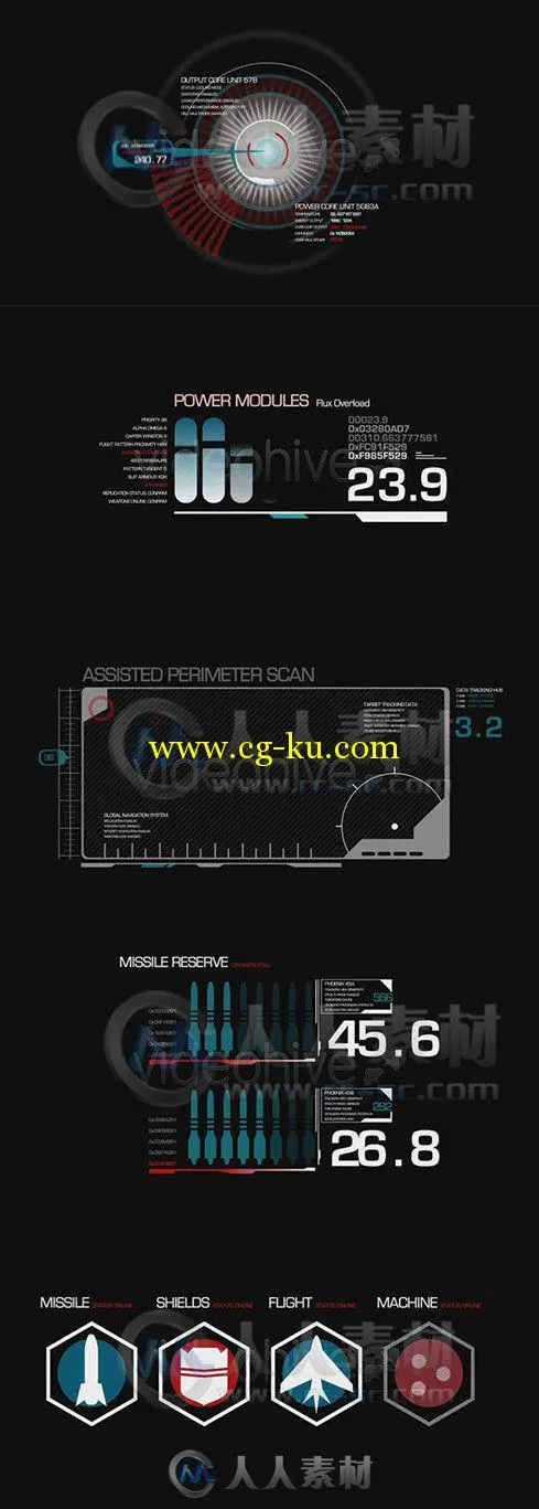 科技平视显示包装动画AE模板 Videohive Military HUD 2524699 Project for After E...的图片1