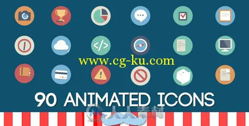 90个图标动画合辑AE模板 Videohive 90 Animated Icons Pack 6076444 Project for A...的图片2