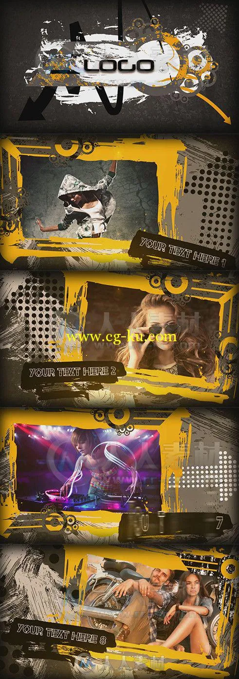 超酷时尚包装动画AE模板 Grunge Presentation After Effects Template CS4的图片1