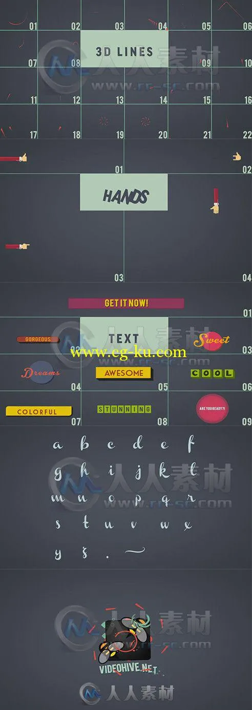 240个动态元素包装动画AE模板 Videohive Shape Elements 7826596 Project for Afte...的图片1