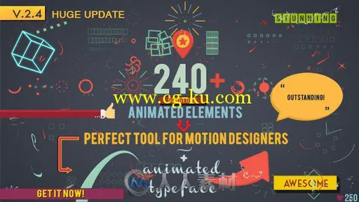 240个动态元素包装动画AE模板 Videohive Shape Elements 7826596 Project for Afte...的图片2