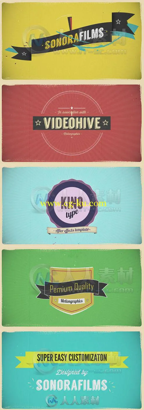 复古渲染Logo演绎动画AE模板 Videohive Kino Type 5745121 Project for After Effects的图片1