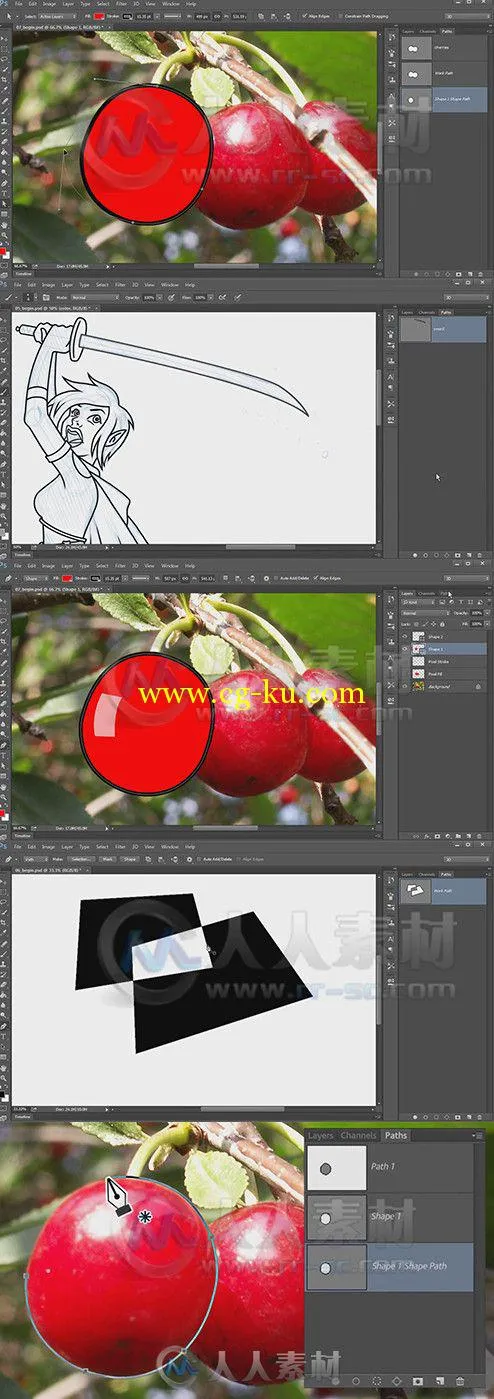 Photoshop中钢笔工具使用技巧视频教程 Digital-Tutors Understanding the Pen Tool...的图片1