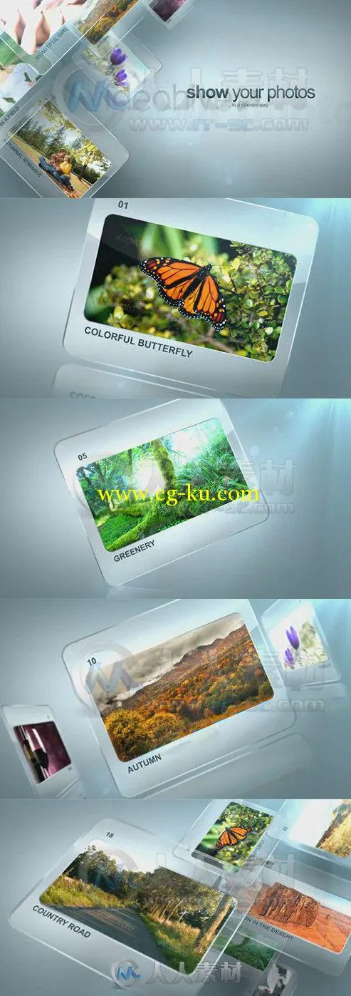 玻璃片现代风格展示动画AE模板 Videohive Glass Slides 1039418 Project for After...的图片1