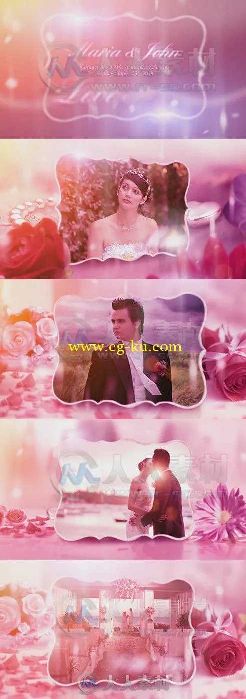 唯美爱情婚礼相册动画AE模板 Videohive Wedding Love Story 8219457 Project for A...的图片1