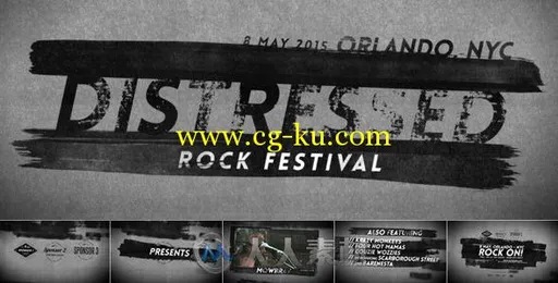 炫酷摇滚风相册动画AE模板 Videohive Distressed Rock Festival 8738557 Project f...的图片2