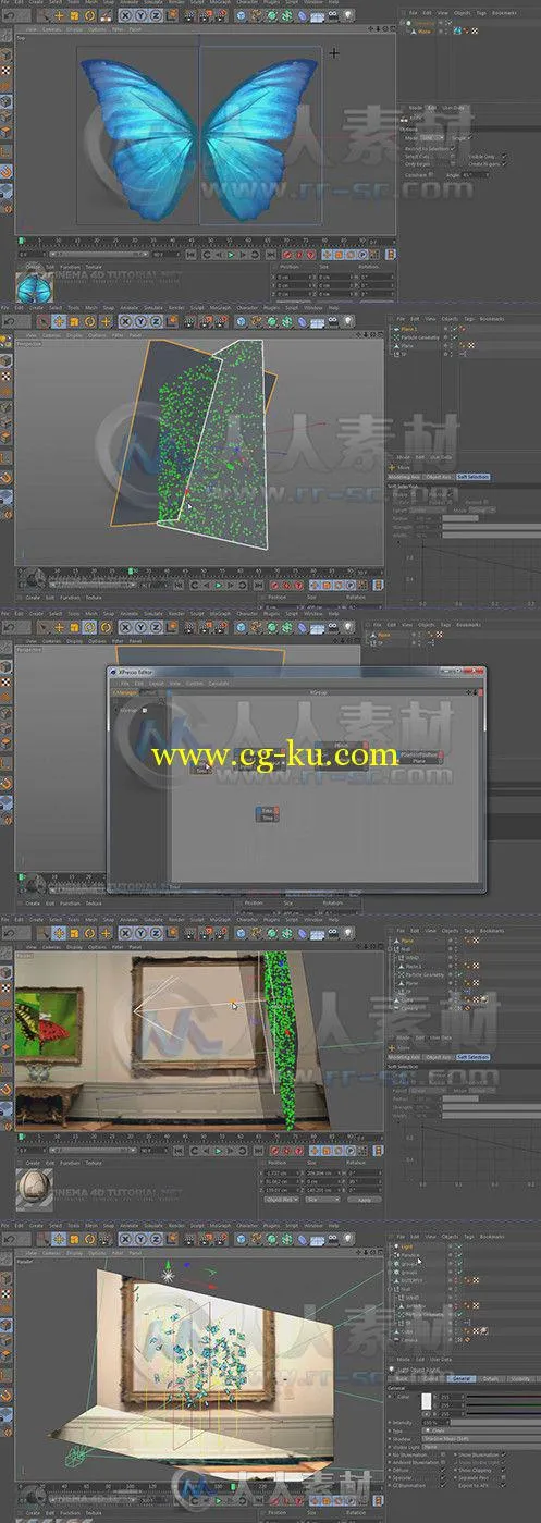 C4D蝴蝶群集特效制作视频教程 Cinema 4D Tutorial.Net Butterfly thinking particl...的图片2