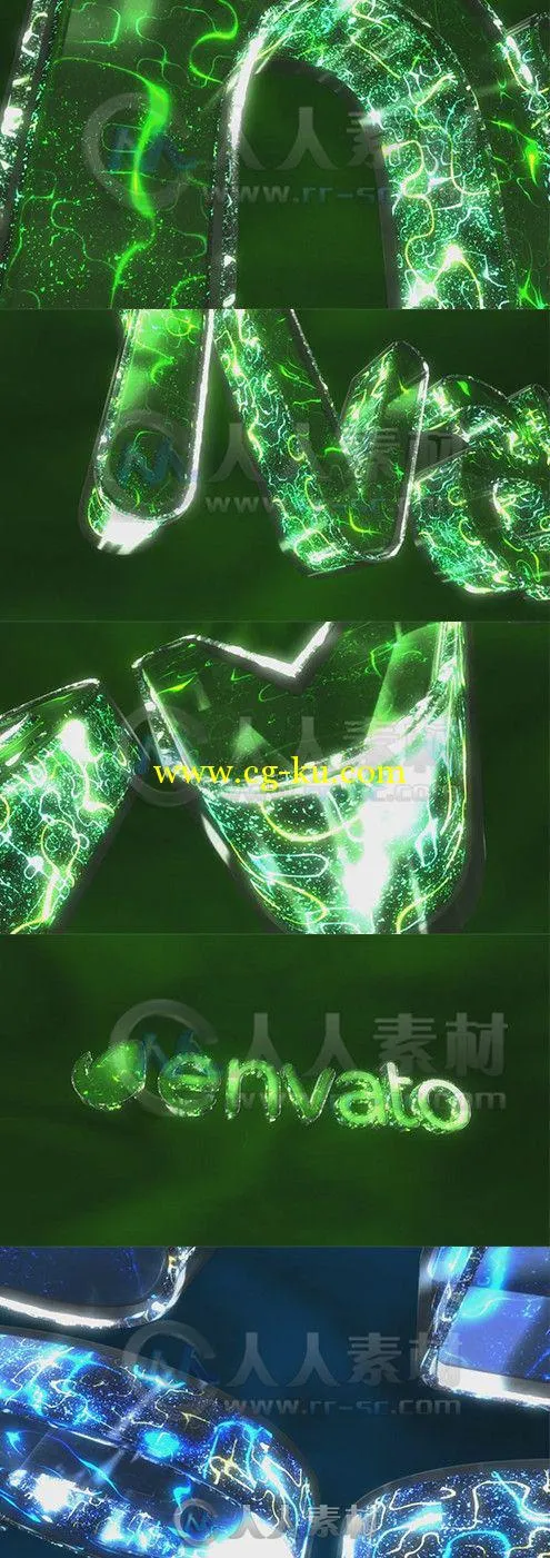 巨幕绿色能量Logo演绎动画AE模板 Videohive Glass Energy Logo 8758540 Project fo...的图片1