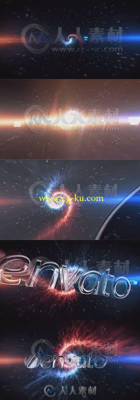 宇宙爆炸Logo演绎动画AE模板 Videohive Glass Logo 9084780的图片1