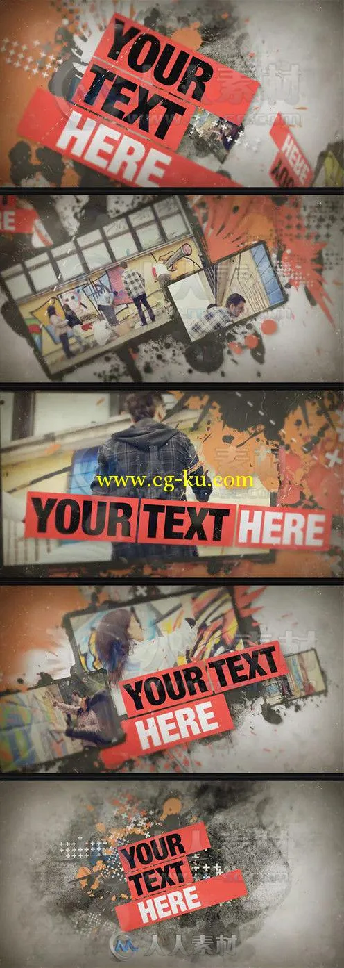 涂鸦包装展示动画AE模板 Motionvfx Graffiti Wall的图片1