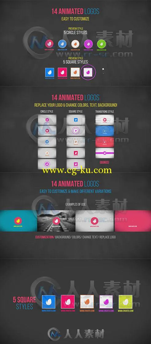 14组简洁Logo演绎动画AE模板 Videohive Simple Logo Reveal Pack 9151610的图片2