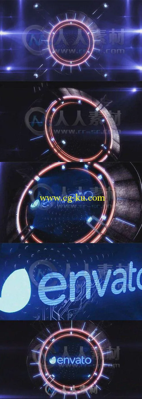 科幻全息Logo演绎动画AE模板 Videohive Holographic Mechanism Logo 9185927的图片1