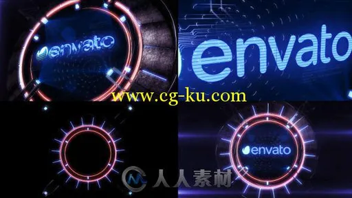 科幻全息Logo演绎动画AE模板 Videohive Holographic Mechanism Logo 9185927的图片2