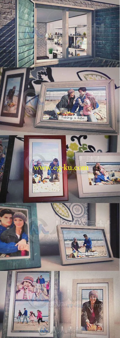 精美幸福家庭相册动画AE模板 Videohive Photo Frames Memories 3728399的图片1