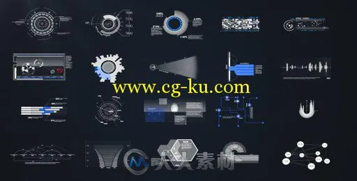 20组科技信息元素动画AE模板 Videohive HUD & Infographic Elements 7972468的图片1