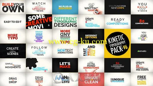 70组超级动态文字排版动画AE模板合辑 Videohive Kinetic Typography V.6 7224203的图片1