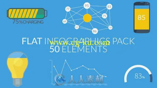 50组实用数字信息动画AE模板 Videohive Flat Infographics Pack 50 Elements 5016186的图片1