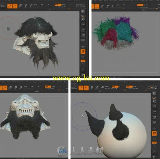 ZBrush角色毛发制作训练视频教程第一季 3DMotive Introduction to Fibremesh in ZB...的图片1