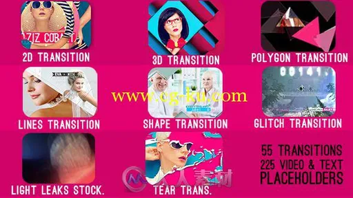 55组转场视觉特效动画合辑AE模板 Videohive Transitions 9340988的图片2